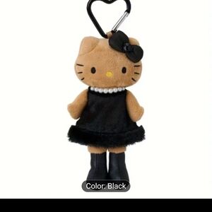 Hello Kitty Black and Brown Plush Keychain